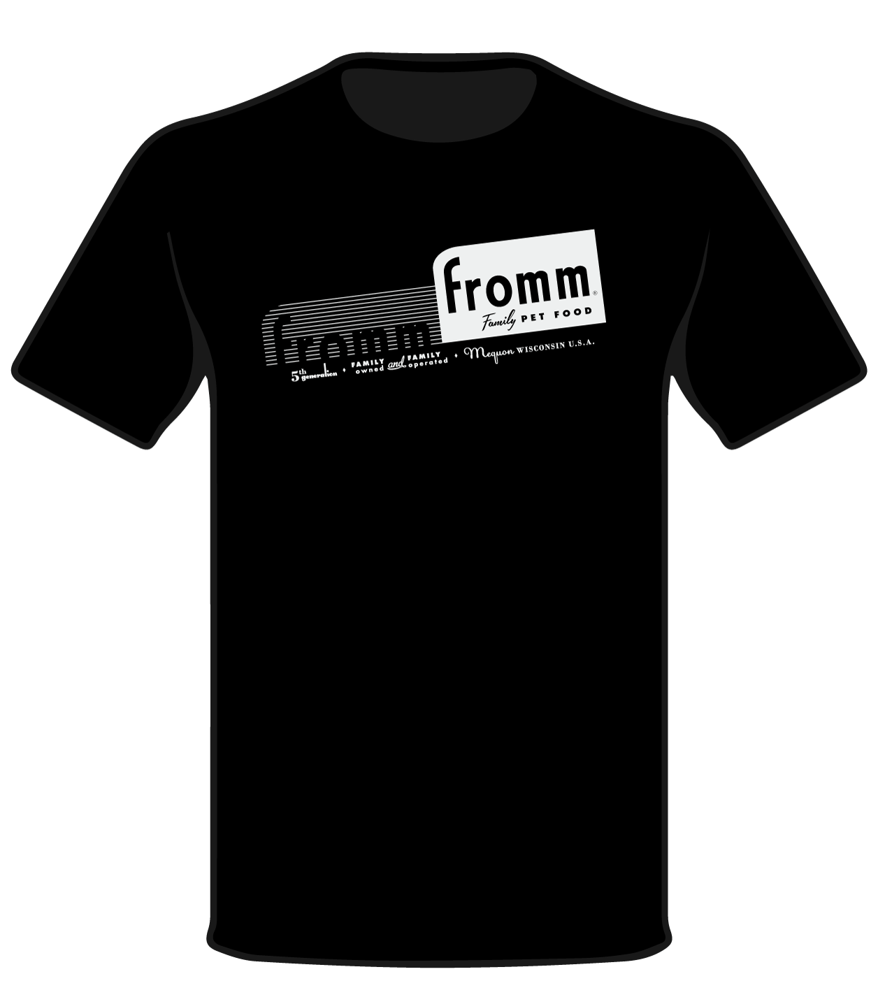Retro Slanted Silver Fromm Family Shield Logo | Short Sleeve T-Shirt