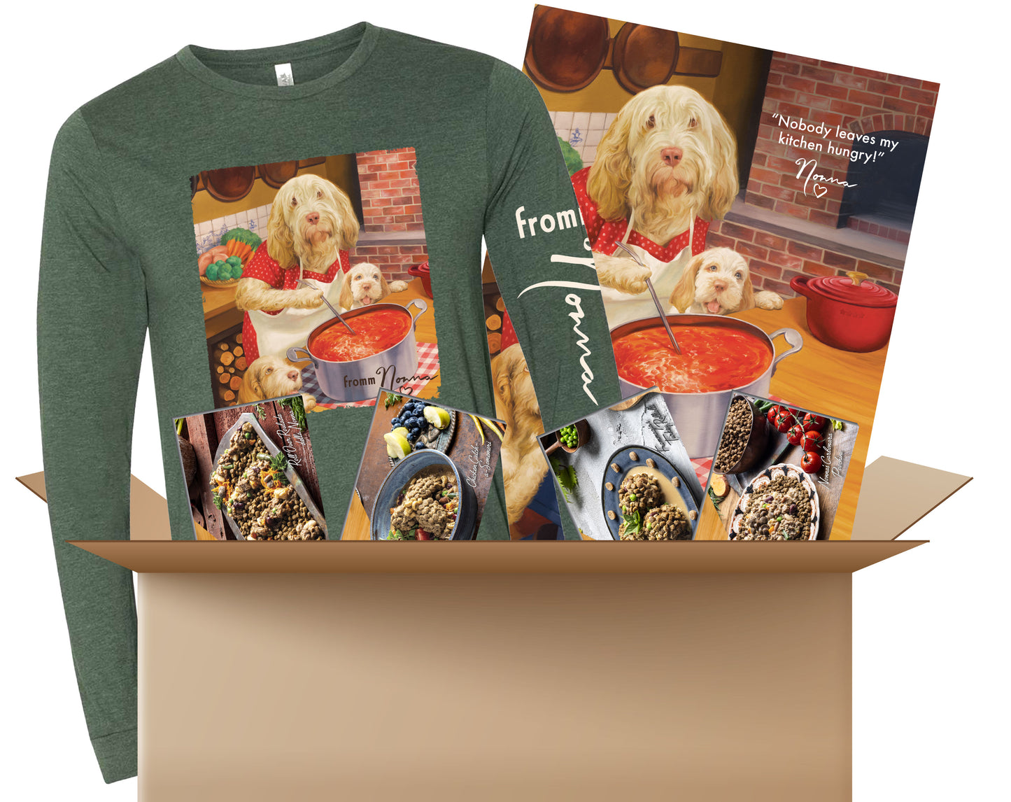 Nonna Frommagia Kit: Signature Shirt + Posters + Recipe Cards