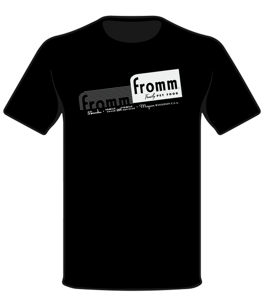 Retro Slanted Silver Fromm Family Shield Logo | Short Sleeve T-Shirt