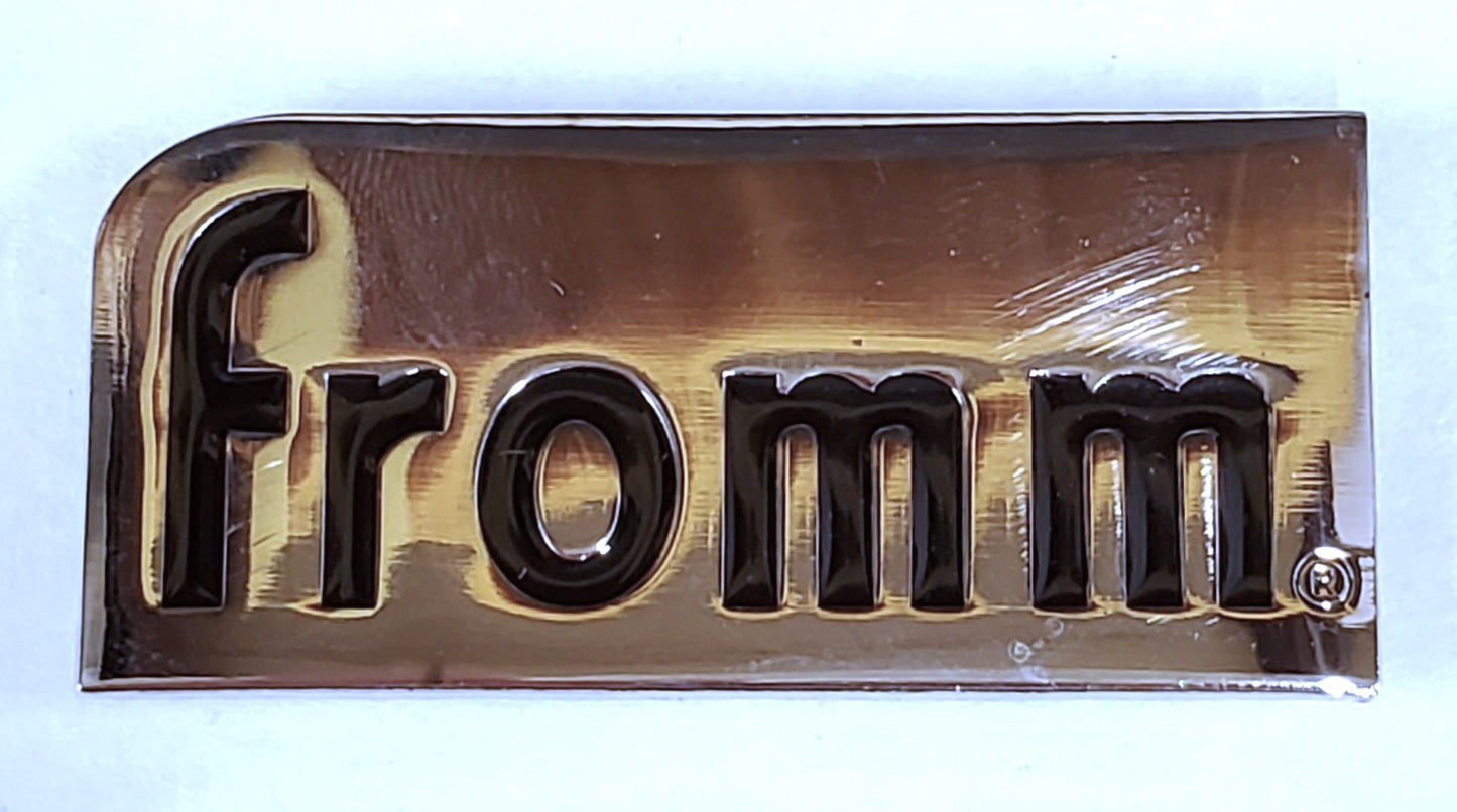 Fromm Black Logo Metal Lapel Pin  2x1" (Magnetic)