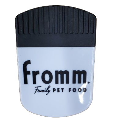 Fromm White Bag Clip with Black Logo