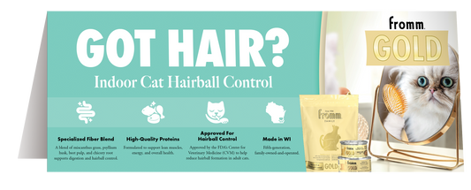 Gold Indoor Cat Hairball Control | Shelf Talker