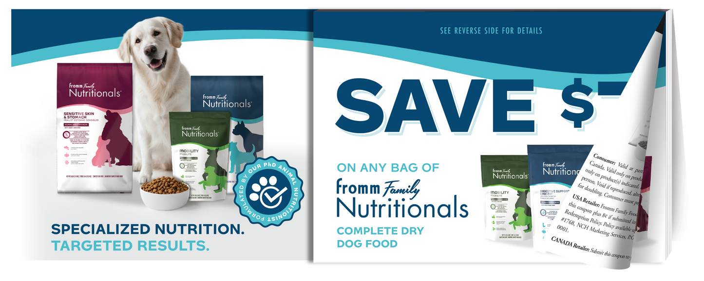 Fromm Nutritionals |  "Save $7" Coupon Pad Shelf Talker
