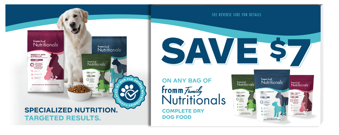 Fromm Nutritionals |  "Save $7" Coupon Pad Shelf Talker