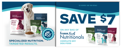 Fromm Nutritionals |  "Save $7" Coupon Pad Shelf Talker