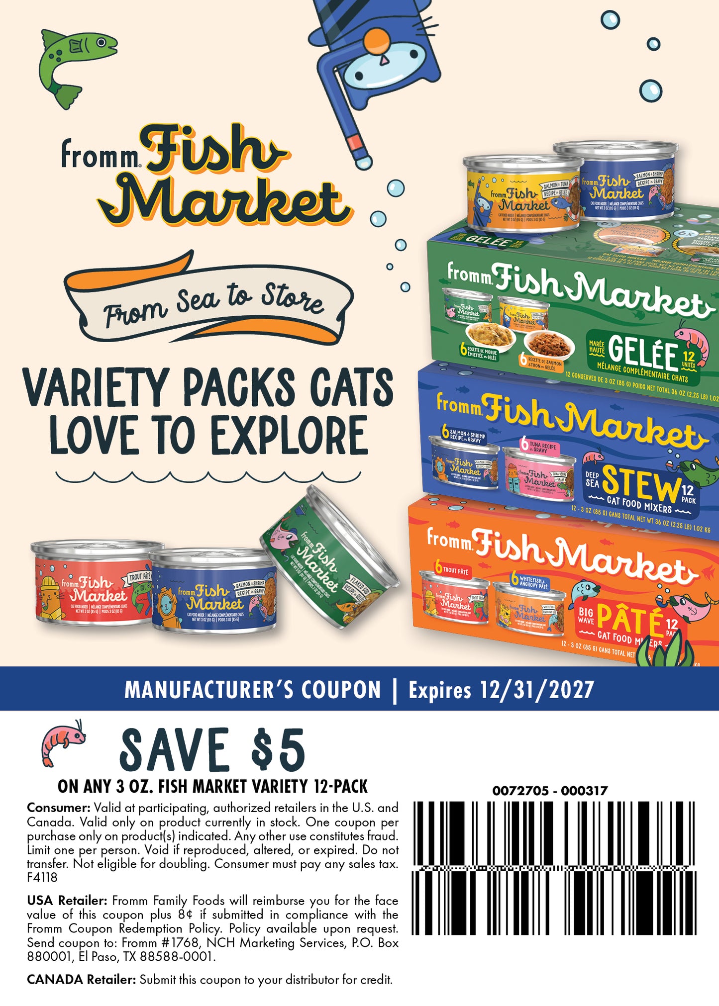 Fish Market | $5 Off Postcard Coupon (25 pack)