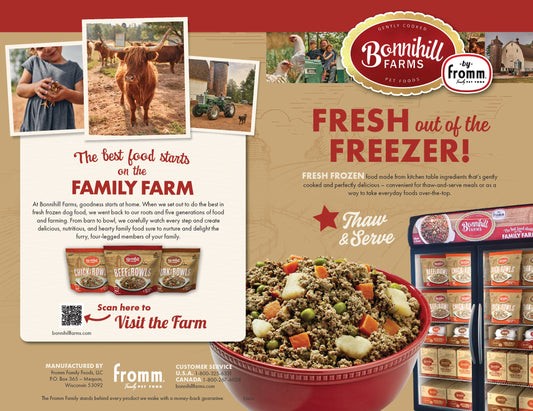 Bonnihill Farms Gently Cooked Dog Food Info Brochure 5.5X8.5"
