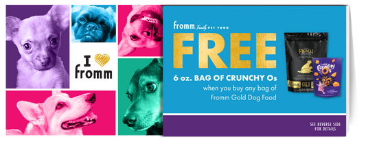 Fromm Give Back 2026 | Coupon Pad Shelf Talker: Free Crunchy Os with Purchase