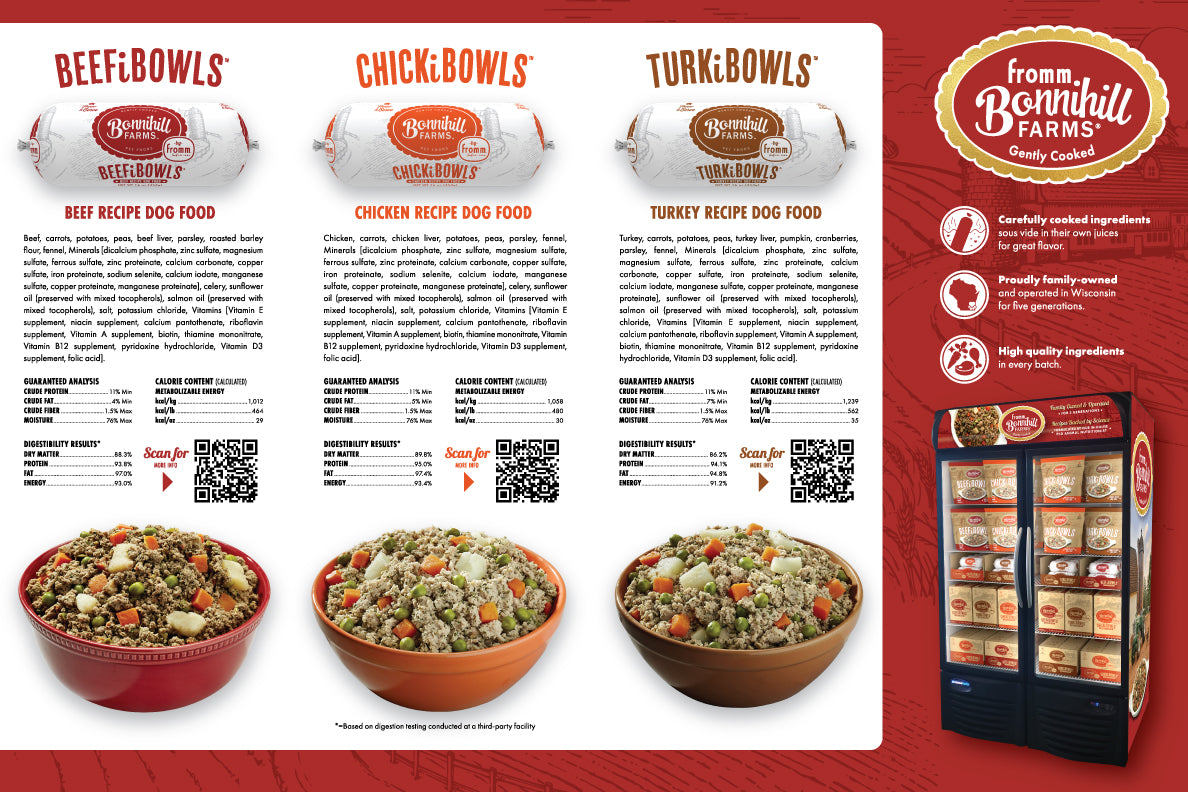 Bonnihill Farms Gently Cooked Dog Food Info Brochure 4.25X11"