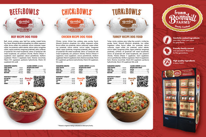Bonnihill Farms Gently Cooked Dog Food Info Brochure 4.25X11"