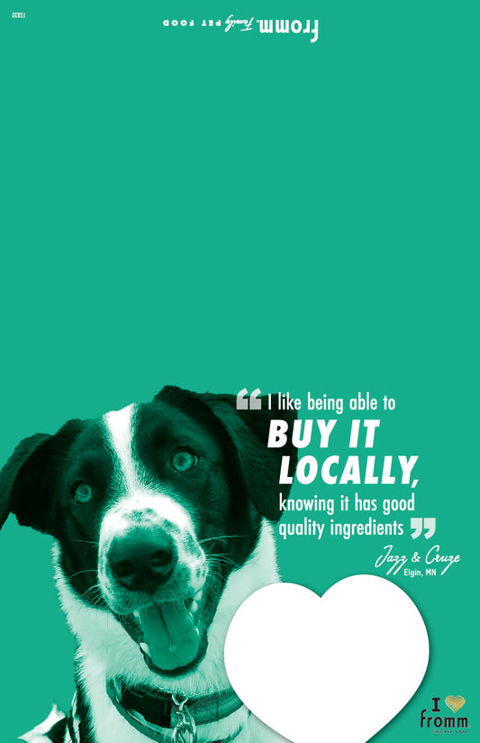 Fromm Give Back 2026 | Double-Sided I ❤️ Fromm Floor Stack Sign with Write-In Heart