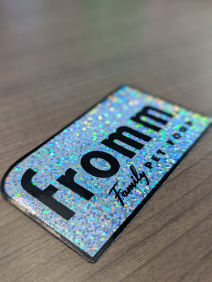 Fromm Logo ✨ Holographic Sparkle ✨ Stickers