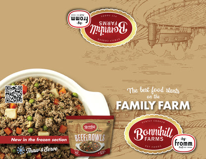 Bonnihill Farms by Fromm 2-Sided Shelf Talker