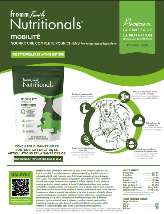 Fromm Nutritionals | Fiches de produits imprimables (French)