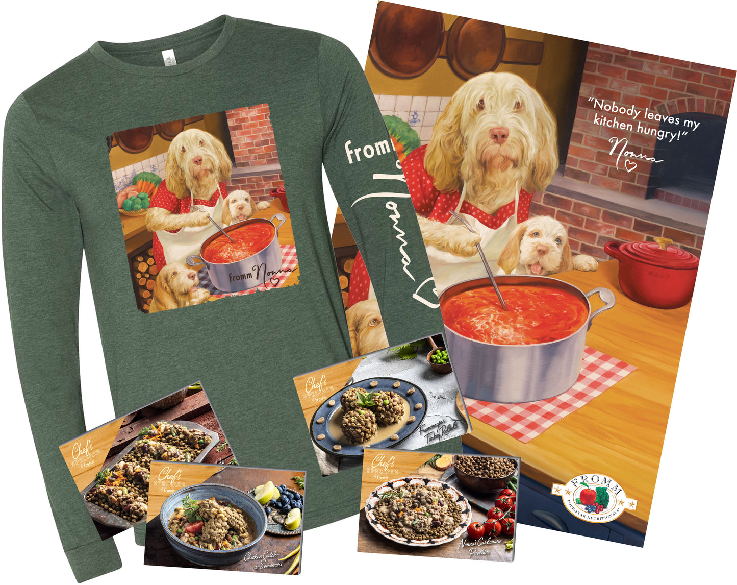 Nonna Frommagia Kit: Signature Shirt + Posters + Recipe Cards