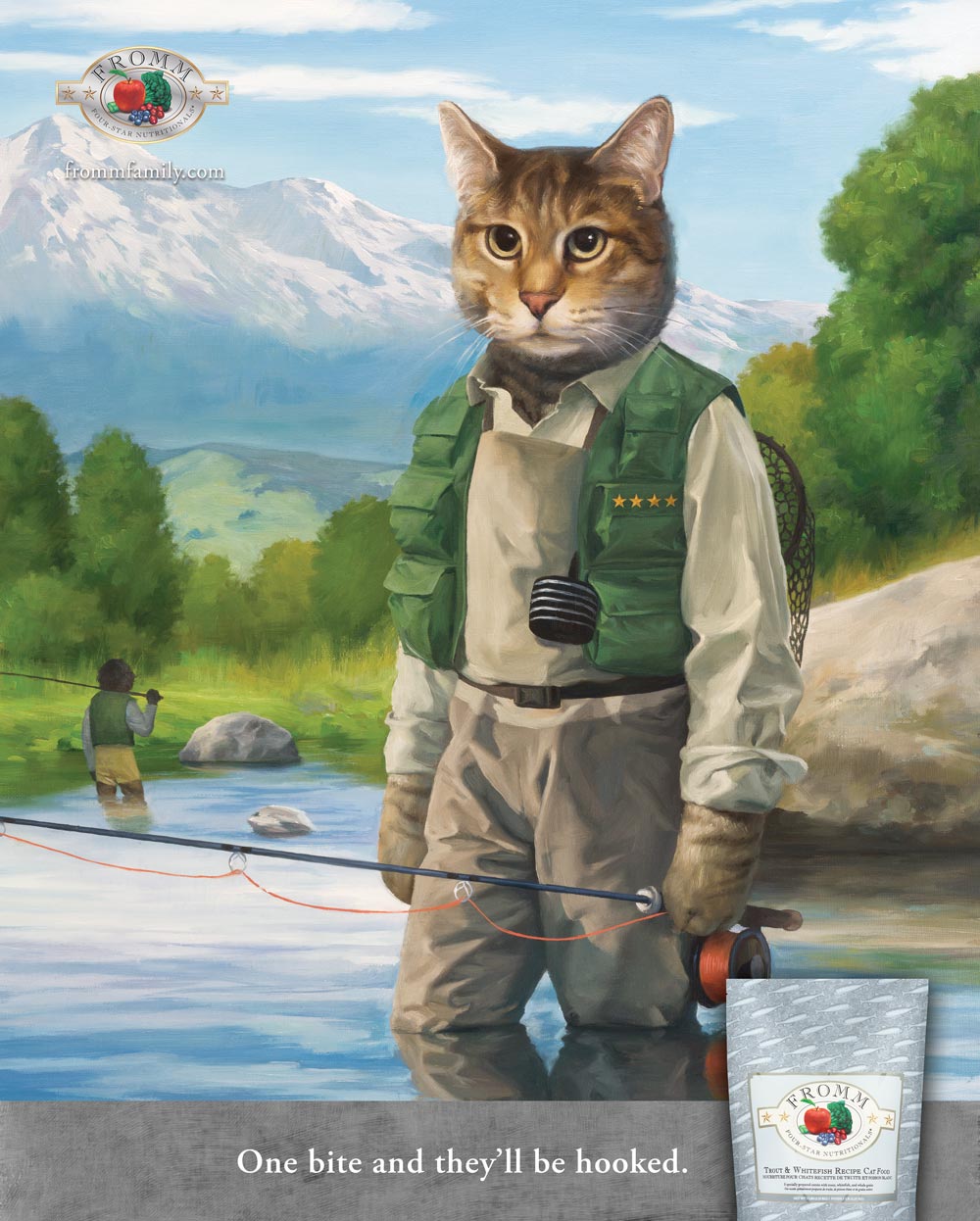 Four-Star Trout and Whitefish Dog and Cat Art Poster 16x 20in