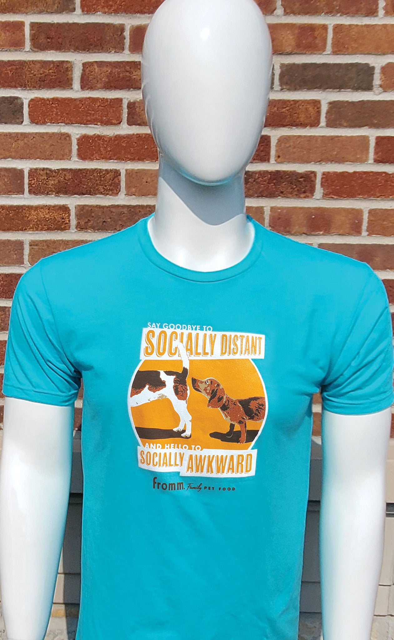 Get back out there! 'Socially Distant/Socially Awkward' Dogs Short Sleeve Tee (cyan)(Limited Edition)